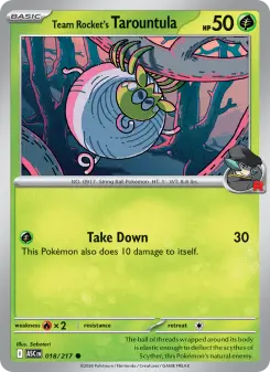 Carta Team Rocket's Tarountula