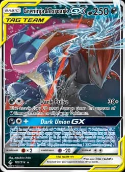 Carta Greninja & Zoroark GX