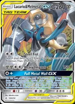 Carta Lucario & Melmetal GX