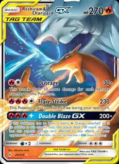 Carta Reshiram & Charizard GX