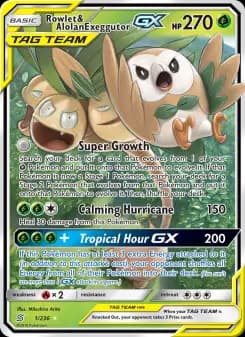 Carta Rowlet & Alolan Exeggutor GX