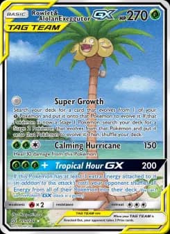 Carta Rowlet & Alolan Exeggutor GX
