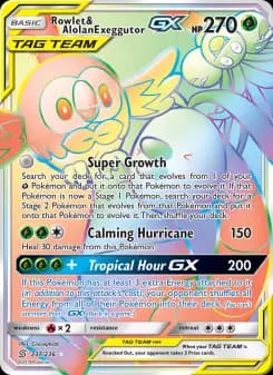 Carta Rowlet & Alolan Exeggutor GX