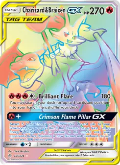 Carta Charizard & Braixen GX