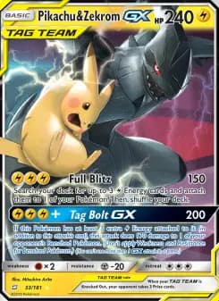 Carta Pikachu & Zekrom GX
