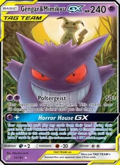 Carta Gengar & Mimikyu GX