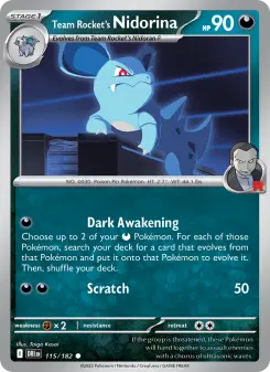 Carta Team Rocket's Nidorina